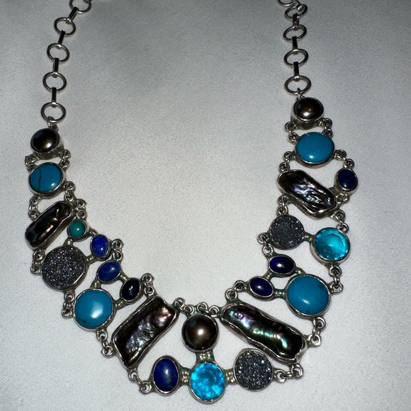 Sterling silver statement necklace - Picture 3 of 4